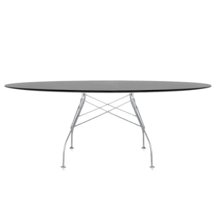 Koop Online Kartell Glossy tafel-Zilver-zwart