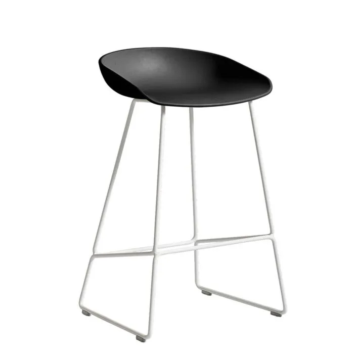 Aanbieding HAY About a Stool AAS38 barkruk wit onderstel-Zwart-Zithoogte 65 cm
