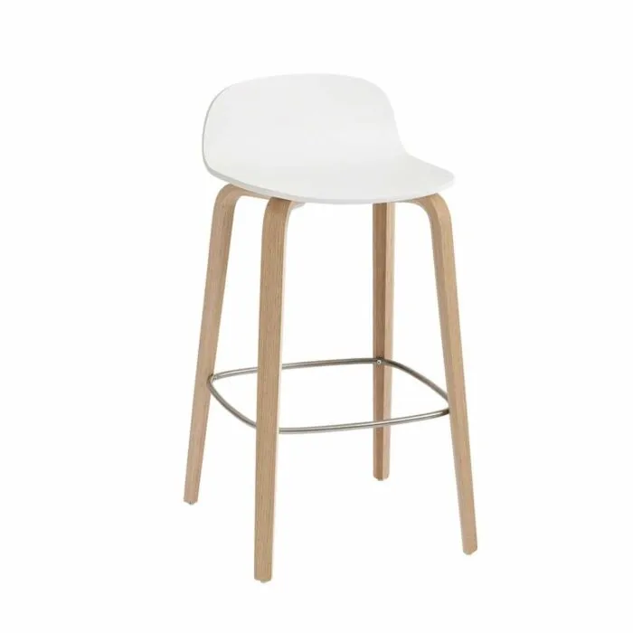 muuto Visu barkruk-Zithoogte 65 cm-Oak/White Gratis Retour