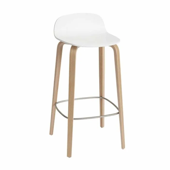 muuto Visu barkruk-Zithoogte 75 cm-Oak/White Veilige Betaling