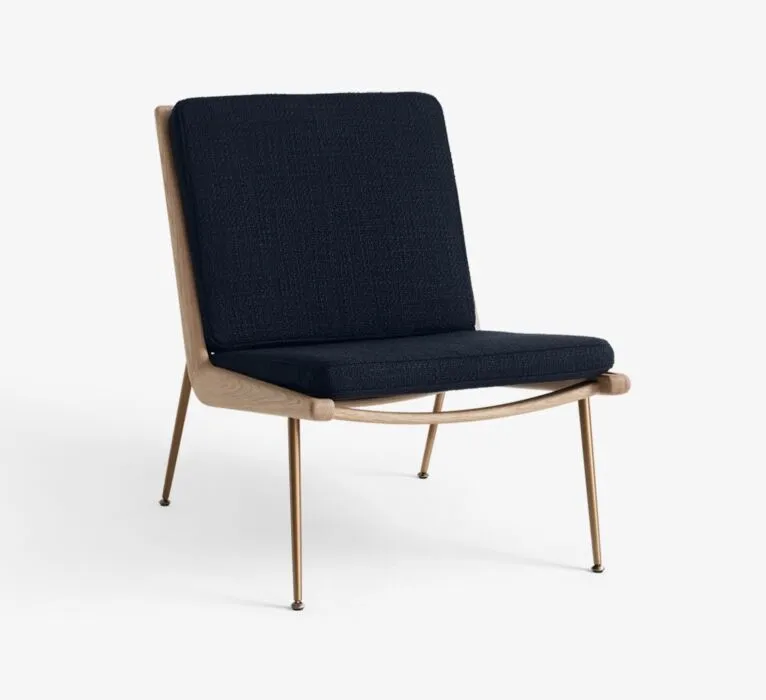 Betaalbaar &tradition Boomerang HM1 fauteuil-Marine-Witte olie eiken