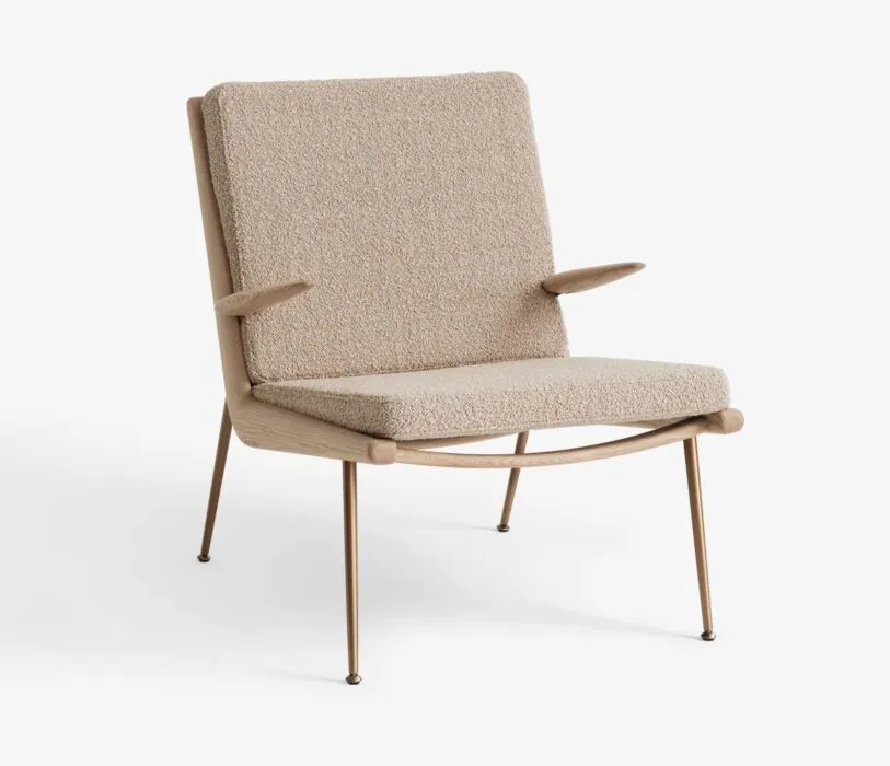 Direct Verzonden &tradition Boomerang HM2 fauteuil-Licht roze-Witte olie eiken