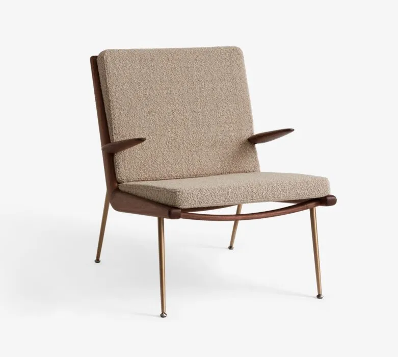Flitsaanbieding &tradition Boomerang HM2 fauteuil-Licht roze-Walnoot olie