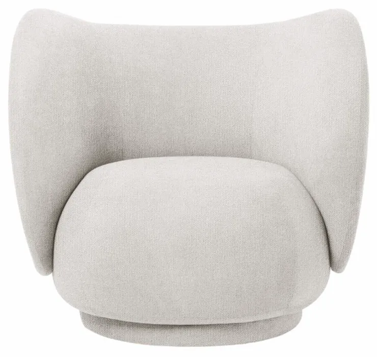 Beperkt Aanbod Ferm Living Rico fauteuil stof Bouclé-Off-white