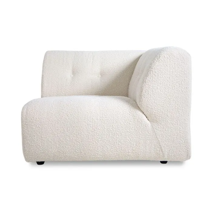 Seizoensaanbieding HKliving Vint bank element rechts-Boucle cream