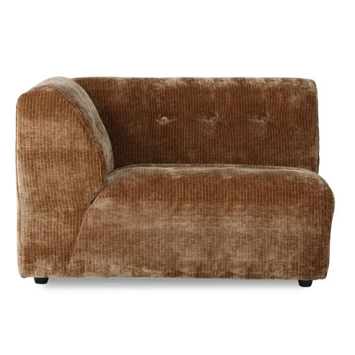 Nu Kopen HKliving Vint bank element 1,5-zits links-Velvet-aged gold