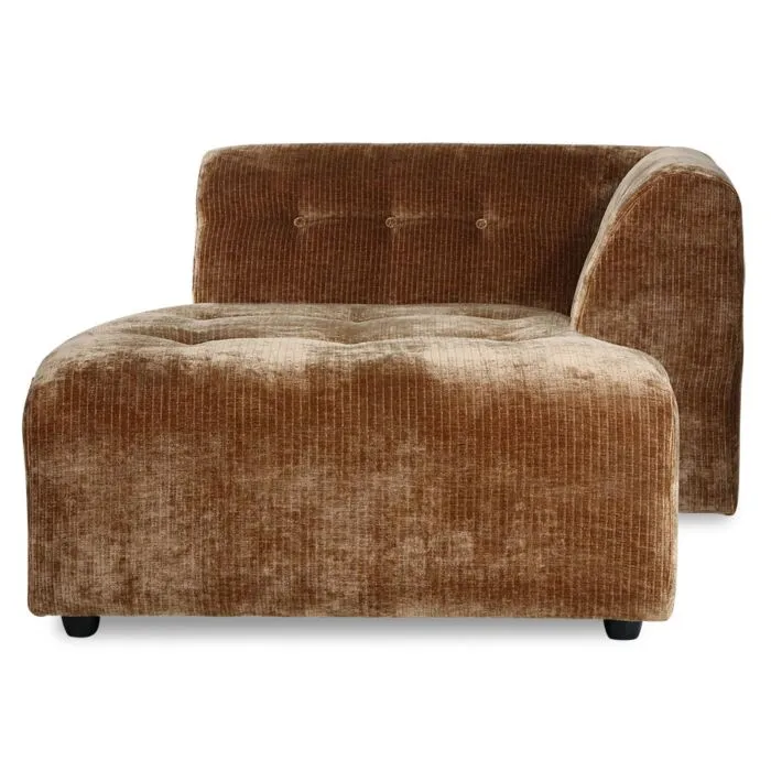 Voordeelprijs HKliving Vint bank element 1,5-zits divan rechts-Velvet-aged gold