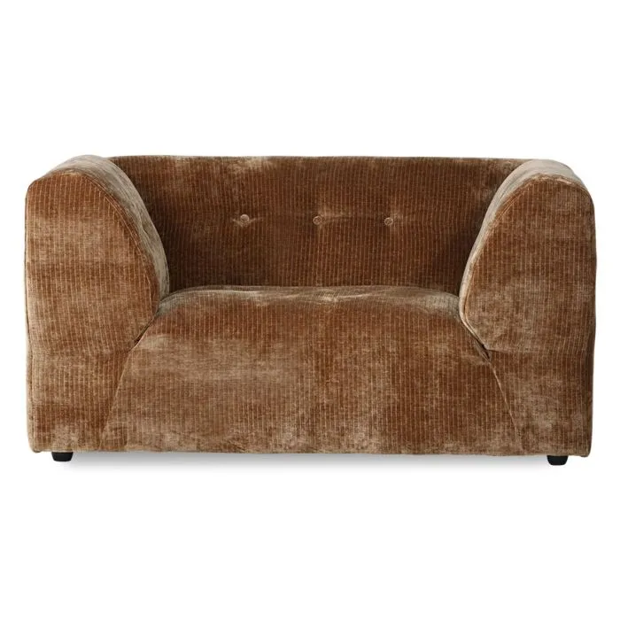 Lage Prijs HKliving Vint bank element loveseat-Velvet-aged gold
