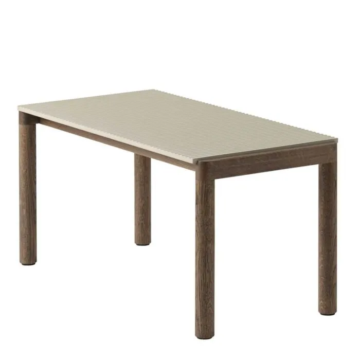 muuto Couple salontafel 40x84-Sand Wavy-Dark Oiled Oak Rechtstreeks Van De Fabrikant