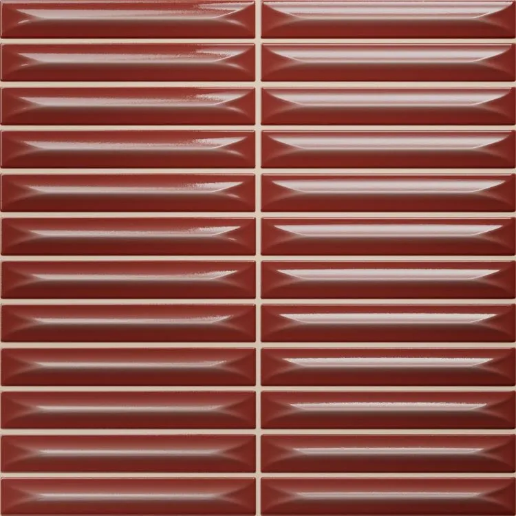 Small stripes Arcade caramel okerbruin glanzend stripes wandtegel 20 x 20 cm per m2 Speciale Aanbieding