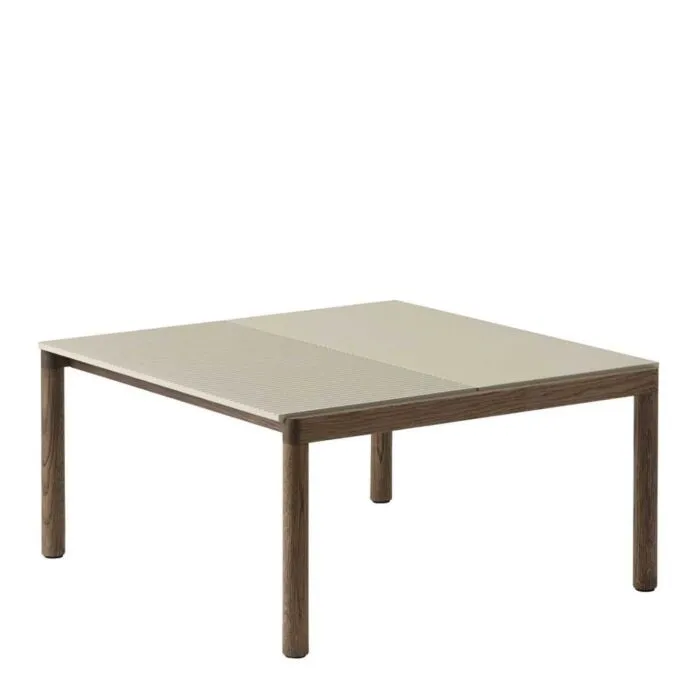 muuto Couple salontafel 80x84-Sand Wavy-Dark Oiled Oak Koop Online