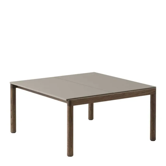 Uitverkoop muuto Couple salontafel 80x84-Taupe Plain-Dark Oiled Oak