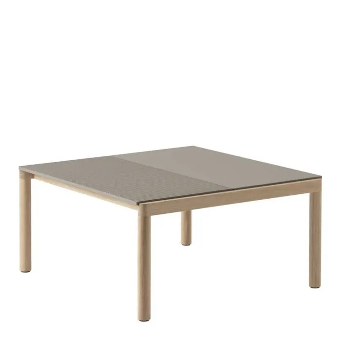 muuto Couple salontafel 80x84-Taupe Wavy-Oak Speciale Aanbieding