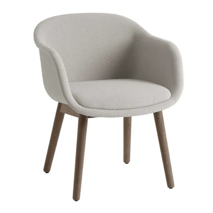 Meest Verkocht muuto Fiber Conference armstoel houten onderstel-Hallingdal 113/Dark Stained Brown