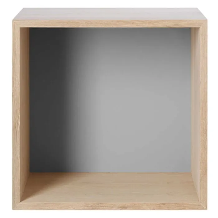 muuto Mini Stacked 2.0 wandkast medium-Eiken/Licht grijs Weekendaanbieding