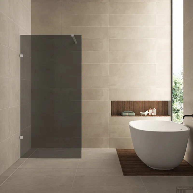 Aanbieding Inloopdouche Wiesbaden Less 120x200 cm 8 mm Nano Rookglas Geborsteld Staal