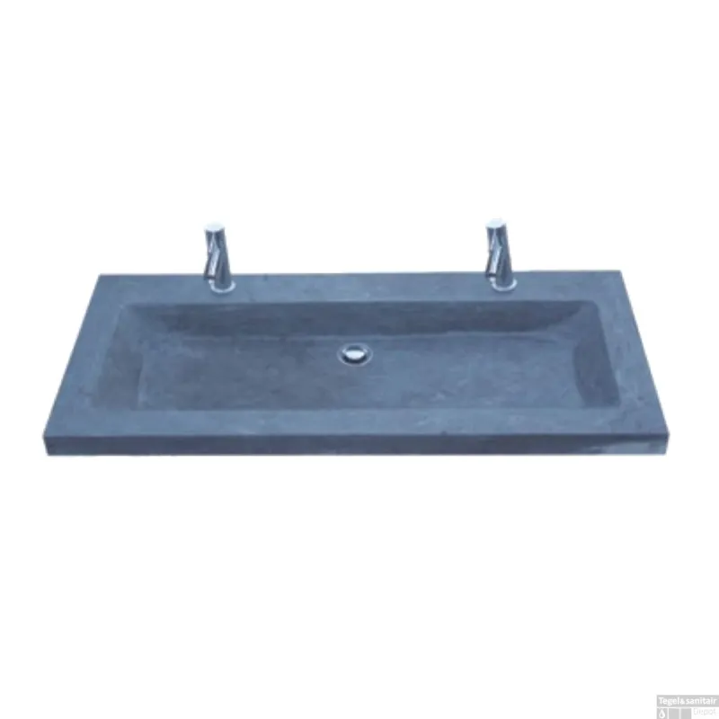 Aanbieding Wasblad Sanilux Compact Stone Hardsteen 100x38x5cm 2 Kraangaten
