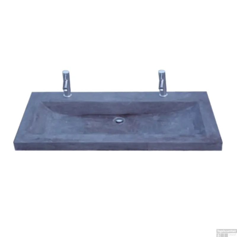 Laatste Versie Wasblad Sanilux Trend Stone 100x47x5cm Natuursteen (met 2 kraangaten)