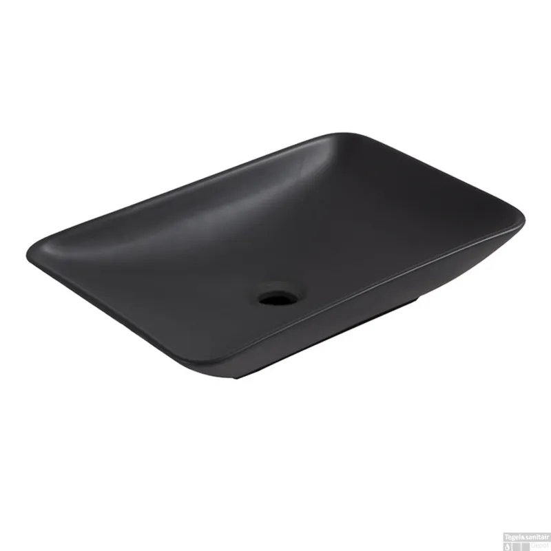 Aanbieding Opzetwastafel Wiesbaden Karé 58x36x11,5 cm Mat Zwart