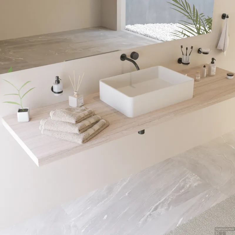 Opbouw Waskom Ideavit Solidtop 60x40x15 cm Solid Surface Mat Wit Laatste Versie