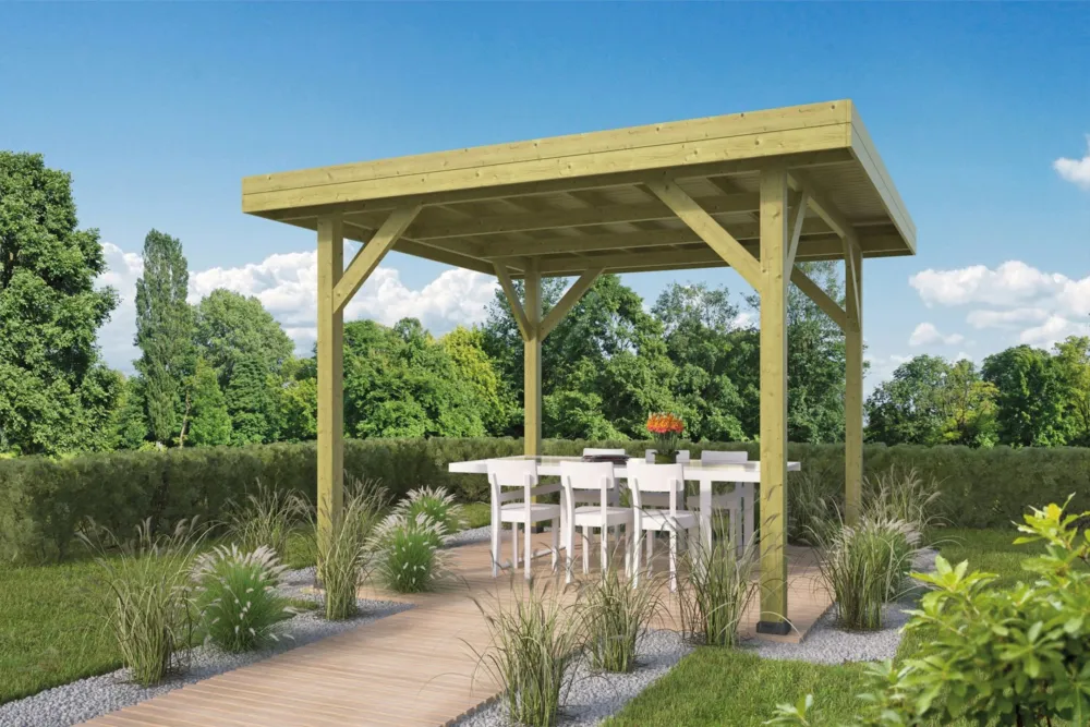 Alleen Vandaag Prieel modern middel | Bouwpakket Prieeltje Tuin - Dakleer (20m2)