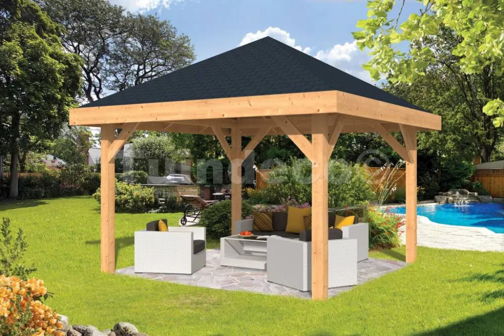 Bestel Nu Prieel obdam lariks douglas hout - Dakshingles Hexagonaal Zwart (30m2)