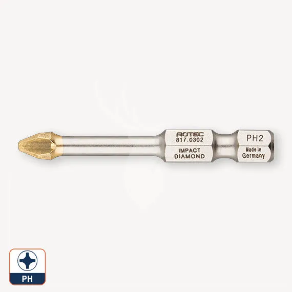 Gecertificeerd IMPACT Bit | Diamond | PH 1 | 2 stuks