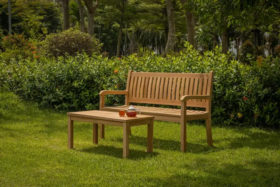 Beaufort Teak Tuinbank 150 cm – 3-Zits Parkbank – Ergonomische Rugleuning – FSC® Massief Teakhout Koop Online