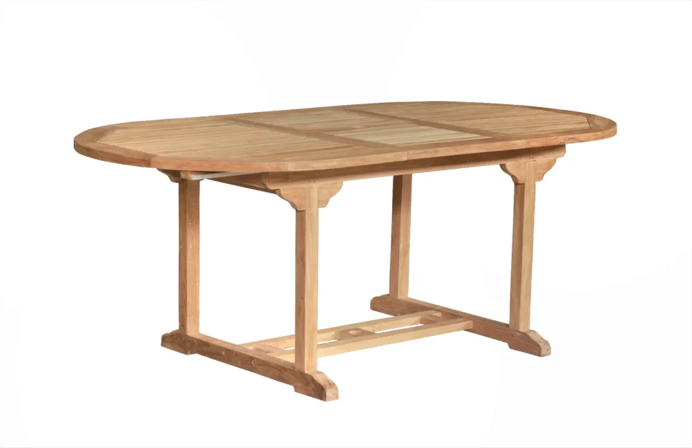 Uitschuifbare Tuintafel Ovaal Teak (150-200 cm) – Massief FSC Hout Aanbieding