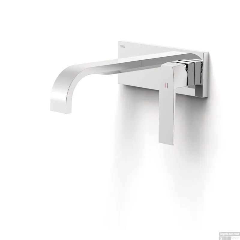 Wastafelmengkraan Inbouw Tres Slim Exclusive Gebogen Uitloop en Lange Hendel Chroom Goedkoop