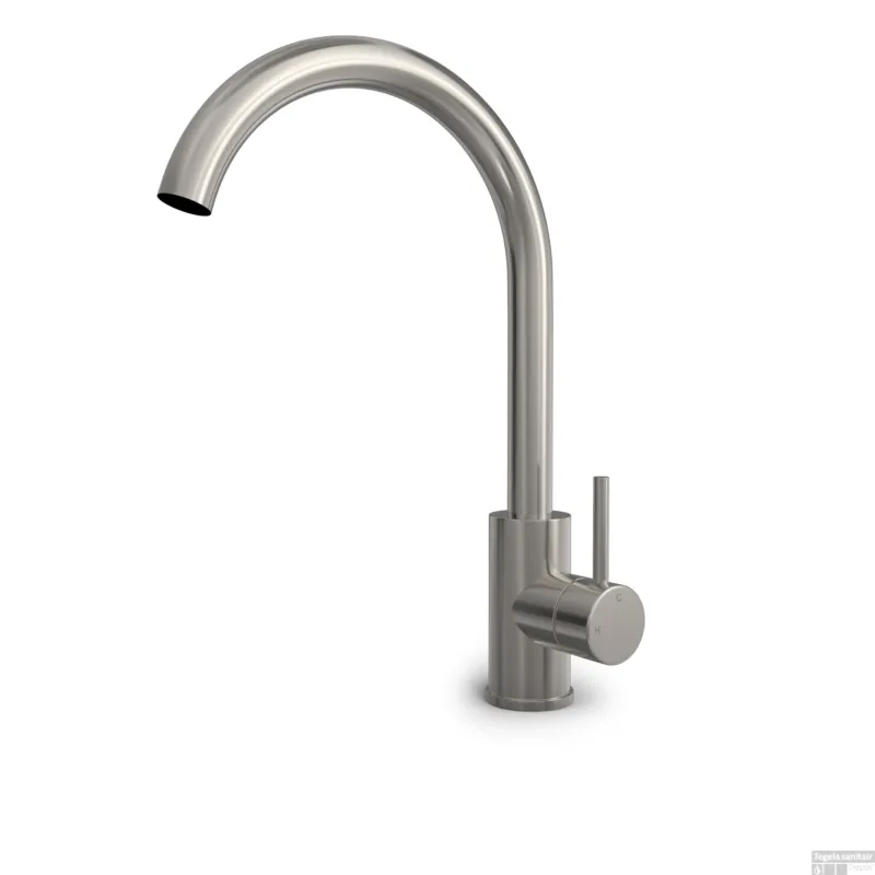 Hotbath BUDDY Wastafelkraan met draaibare uitloop Geborsteld Nikkel (B104GN) Op = Op