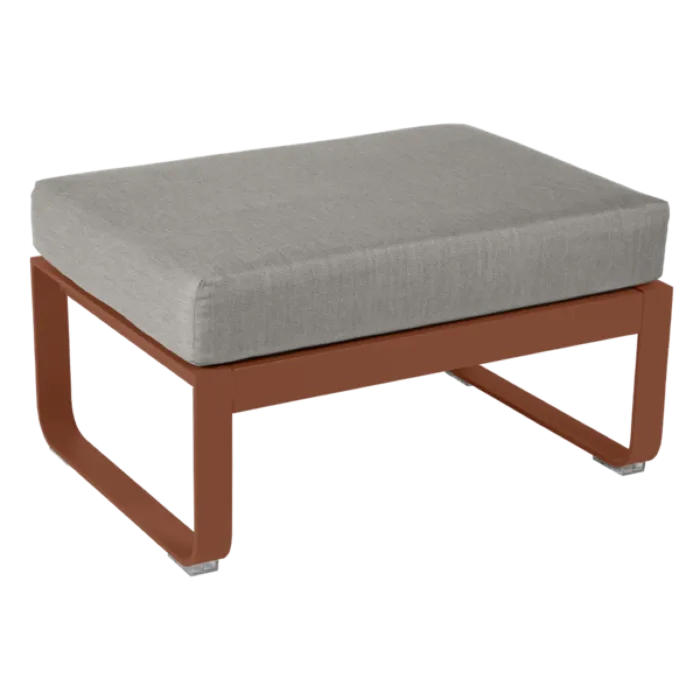 Nieuw Fermob Bellevie 1-zits voetenbank met grey taupe zitkussen-Red Ochre