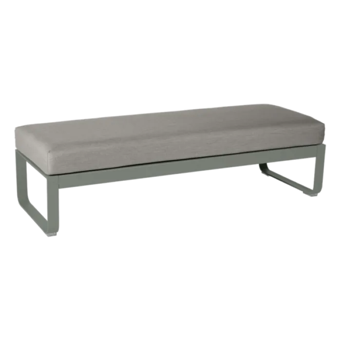 Laatste Versie Fermob Bellevie 2-zits voetenbank met grey taupe zitkussen-Rosemary