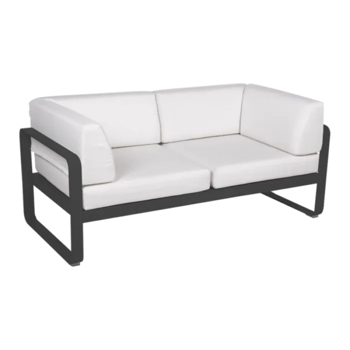 Beperkte Voorraad Fermob Bellevie 2-zits Club loungebank met off-white zitkussen-Anthracite