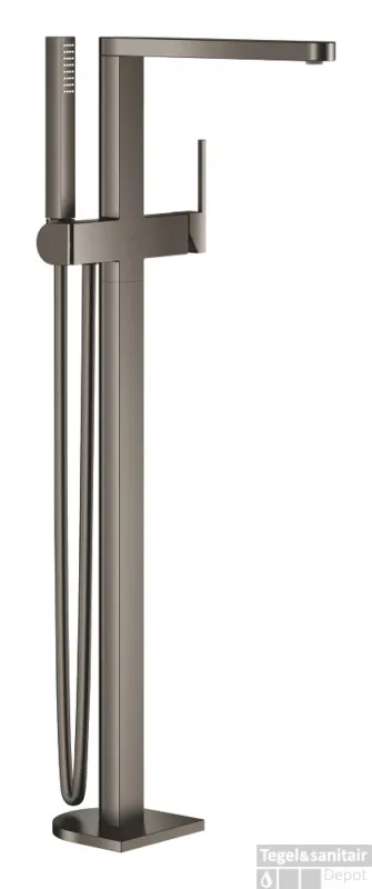 Vrijstaande Badmengkraan GROHE Plus Hard Graphite Geborsteld Op = Op