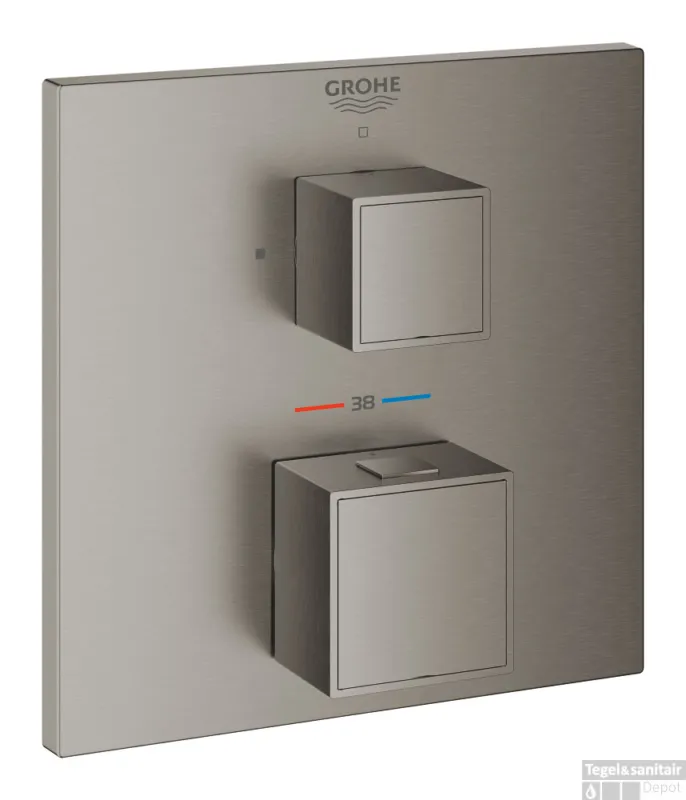 Uitverkoop Opbouwdeel GROHE Grohtherm Cube Zonder Omstel Hard Graphite Geborsteld