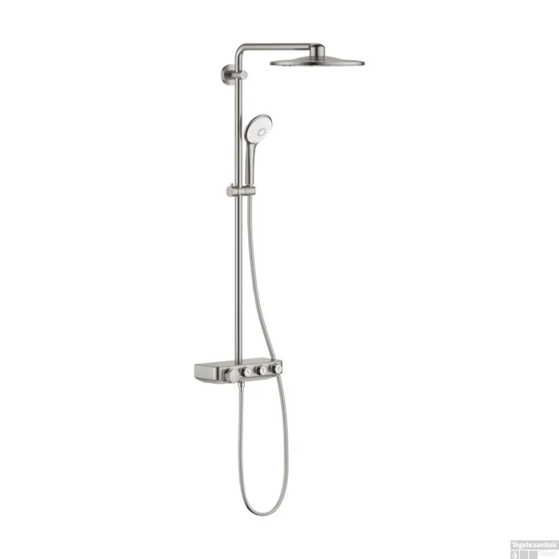 Voordeelprijs Regendoucheset GROHE Euphoria SmartControl System 31 cm met Glijstang en Handdouche Supersteel