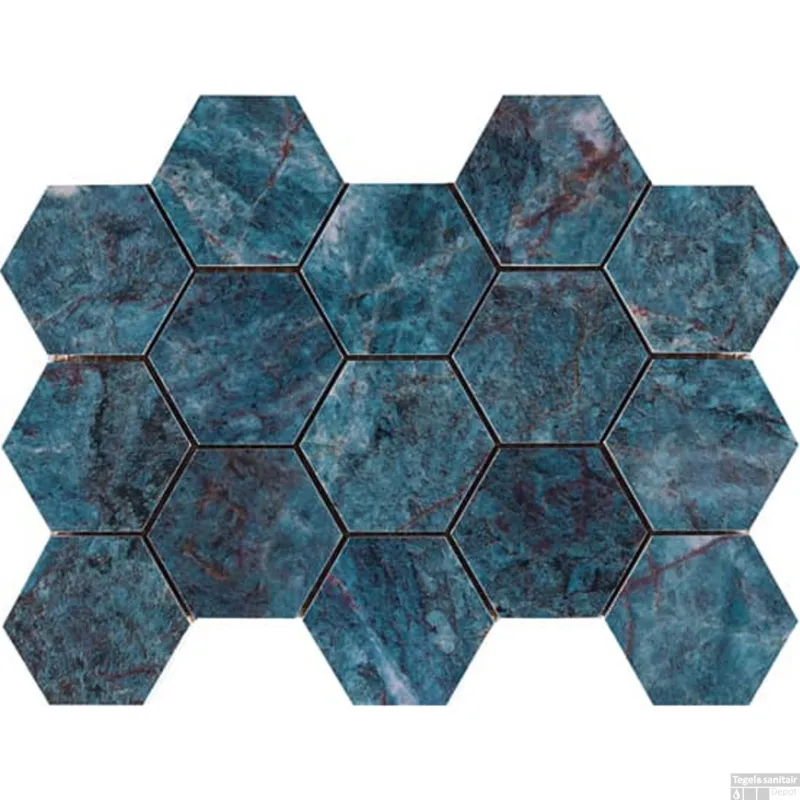 Hete Deal Wandtegel Douglas & Jones Marbles Mozaïek 32.5x22.5 cm LX Kionia Azzurro Glans (Doos van 9 stuks)