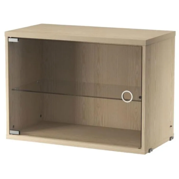 String Display Cabinet met Swing Glass-Ash Seizoensaanbieding