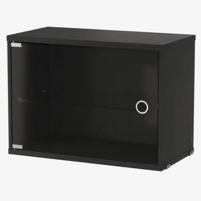 String Display Cabinet met Swing Glass-Black Stained Ash Must-Have