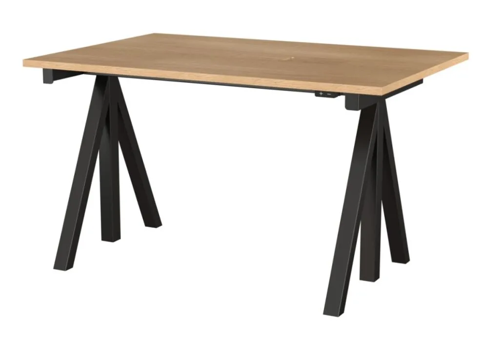 String Works desk bureau hoogte verstelbaar-120x78 cm-Eiken-Zwart Koop Online