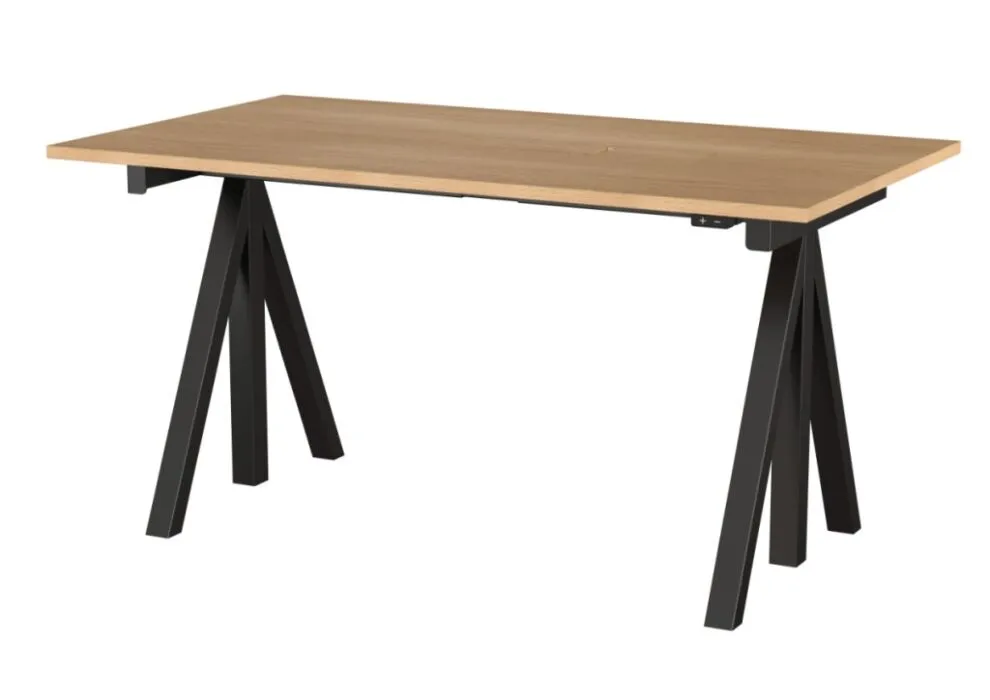 Beperkte Voorraad String Works desk bureau hoogte verstelbaar-140x78 cm-Eiken-Zwart