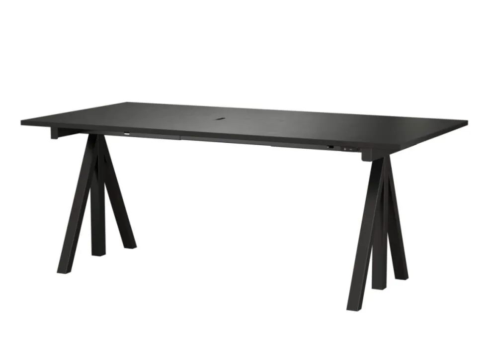 Koopje String Works desk bureau hoogte verstelbaar-180x90 cm-Zwart