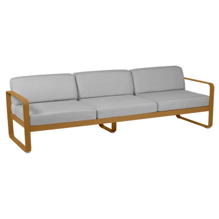 Superprijs Fermob Bellevie 3-zits loungebank met flannel grey zitkussen-Gingerbread