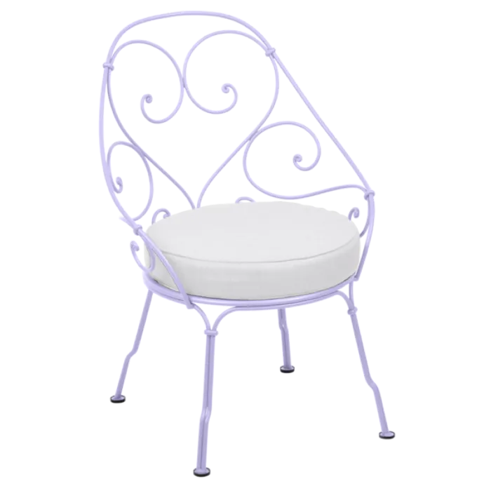 Hoge Kwaliteit Fermob 1900 fauteuil met off-white zitkussen-Marshmallow