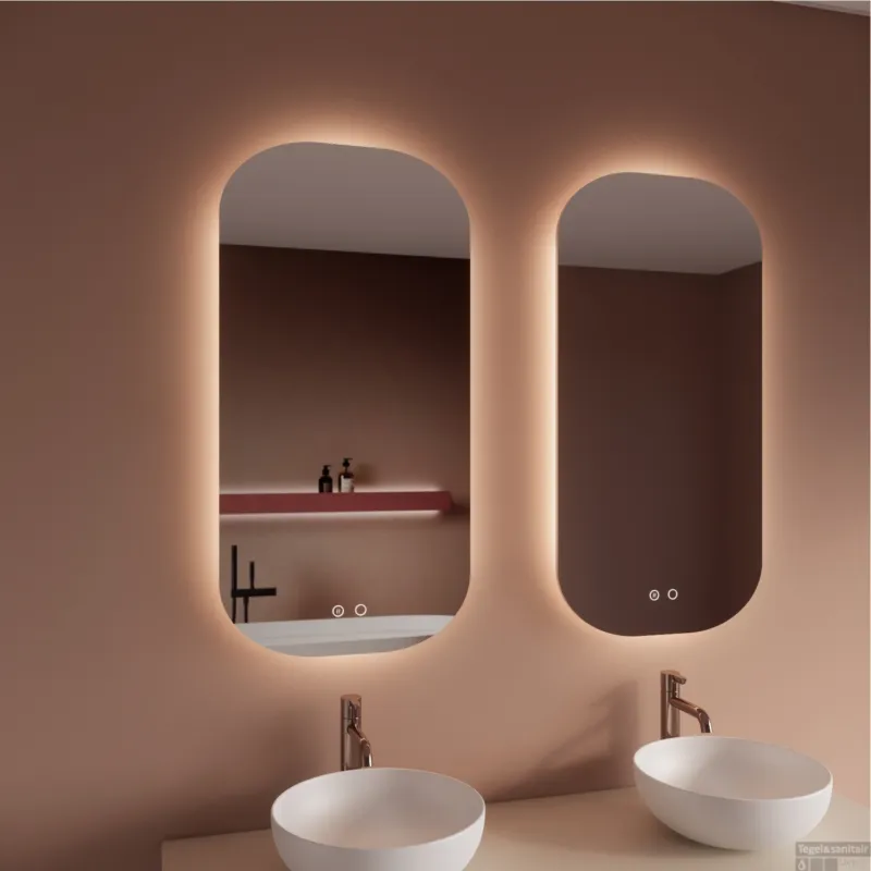 2x Spiegel BWS Nora 50x100 cm Spiegelverwarming en Rondom Indirect LED-verlichting Alleen Vandaag