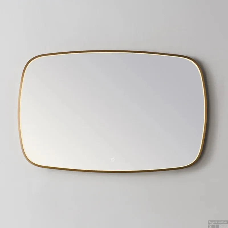 Uitverkoop Spiegel Sanilux Celia 140x65 cm Met LED-verlichting Dimbaar Mat Zwart