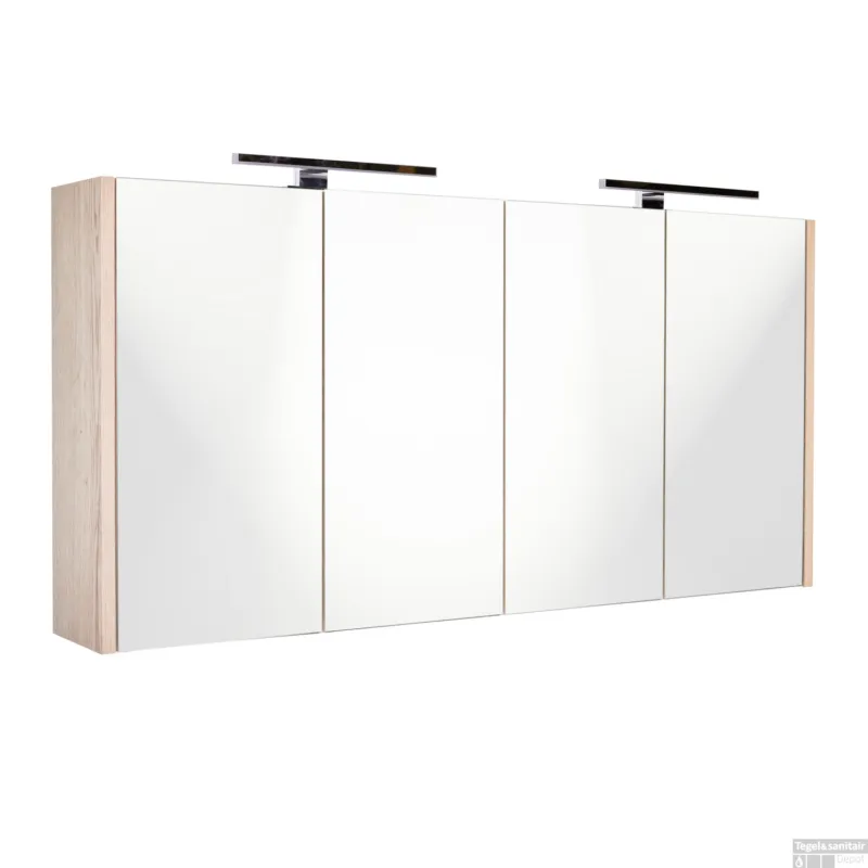 Spiegelkast Best Design Happy Halifax Incl. LED verlichting 120x60 cm Eiken Speciale Aanbieding