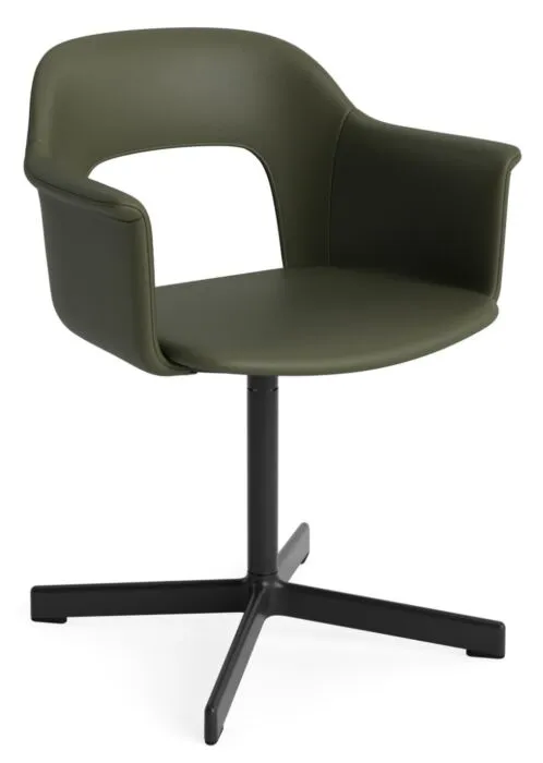 Express Levering HAY Layout 234 armstoel - zwart onderstel-Grano - Caper Green
