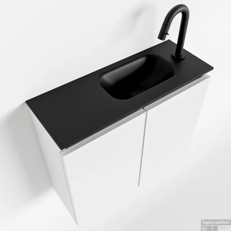 Bestel Nu MONDIAZ TURE 60cm toiletmeubel talc. EDEN wastafel urban rechts 1 kraangat